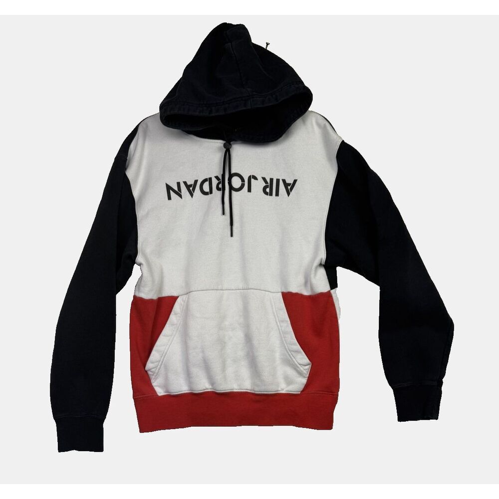 Nike Air Jordan Hoodie Mens Small Pullover Sweatshirt Black White Red Jumpman